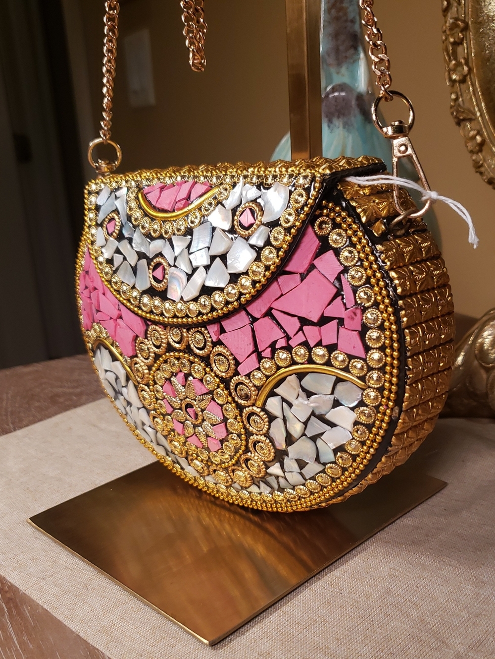 RAMLA Mosaic Crossbody Bag in Pink, Blue & Gold (NWOT - MSRP $275) - Picture 13 of 13